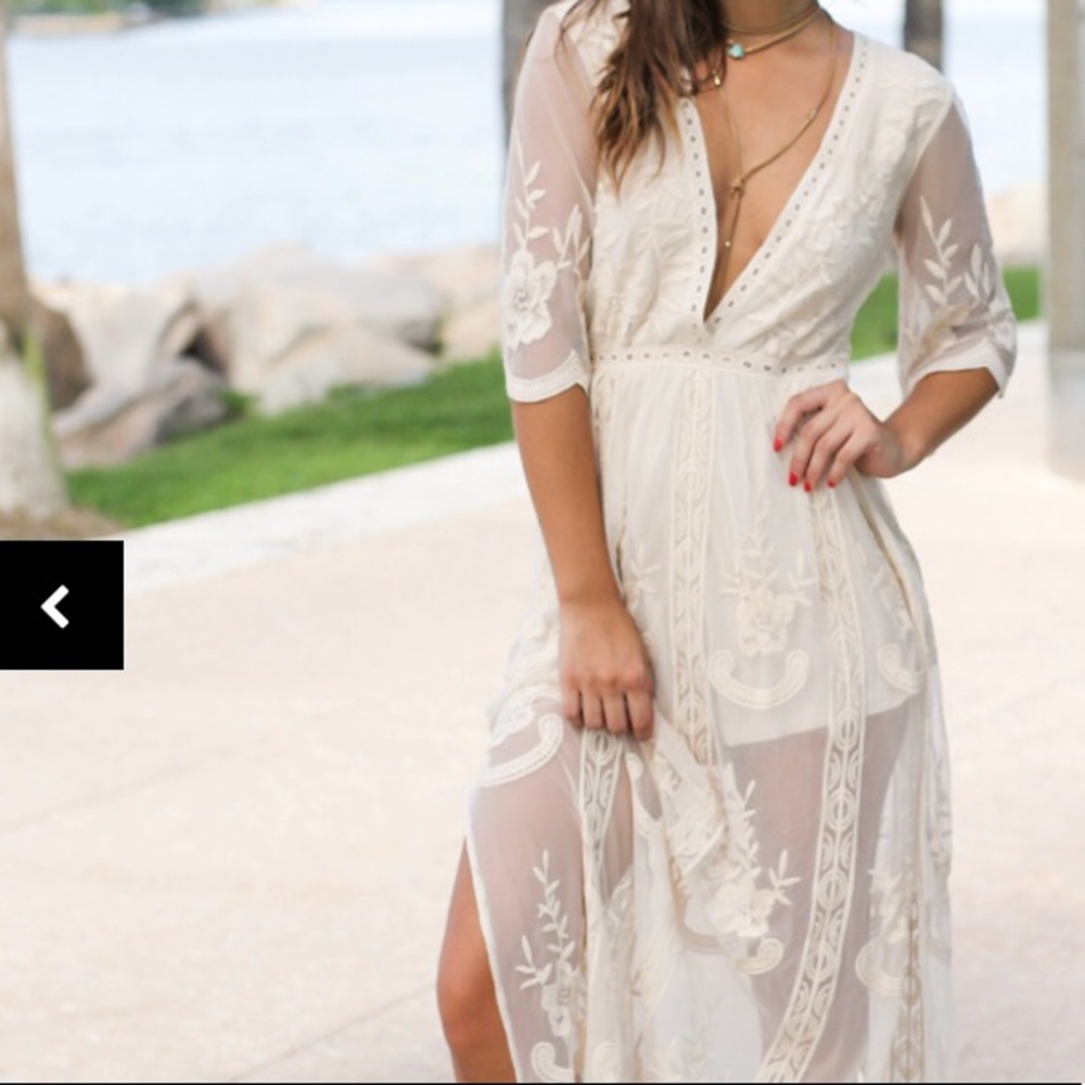 Maroon lace maxi romper